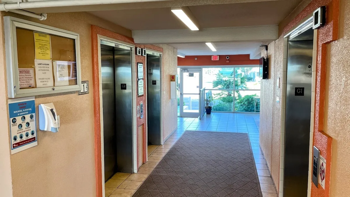 3 separate elevators are available and easily accessible.